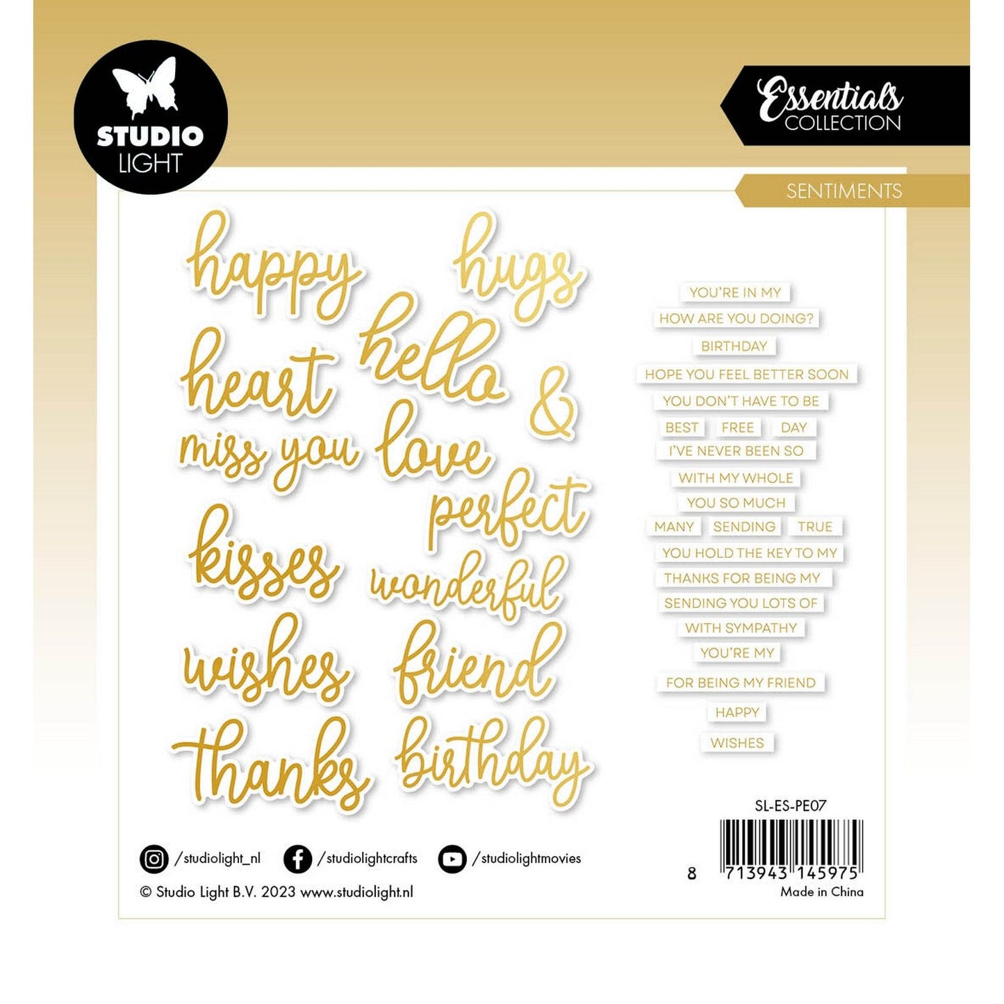 Luce da studio • elementi essenziali in carta sentimenti lamina d'oro