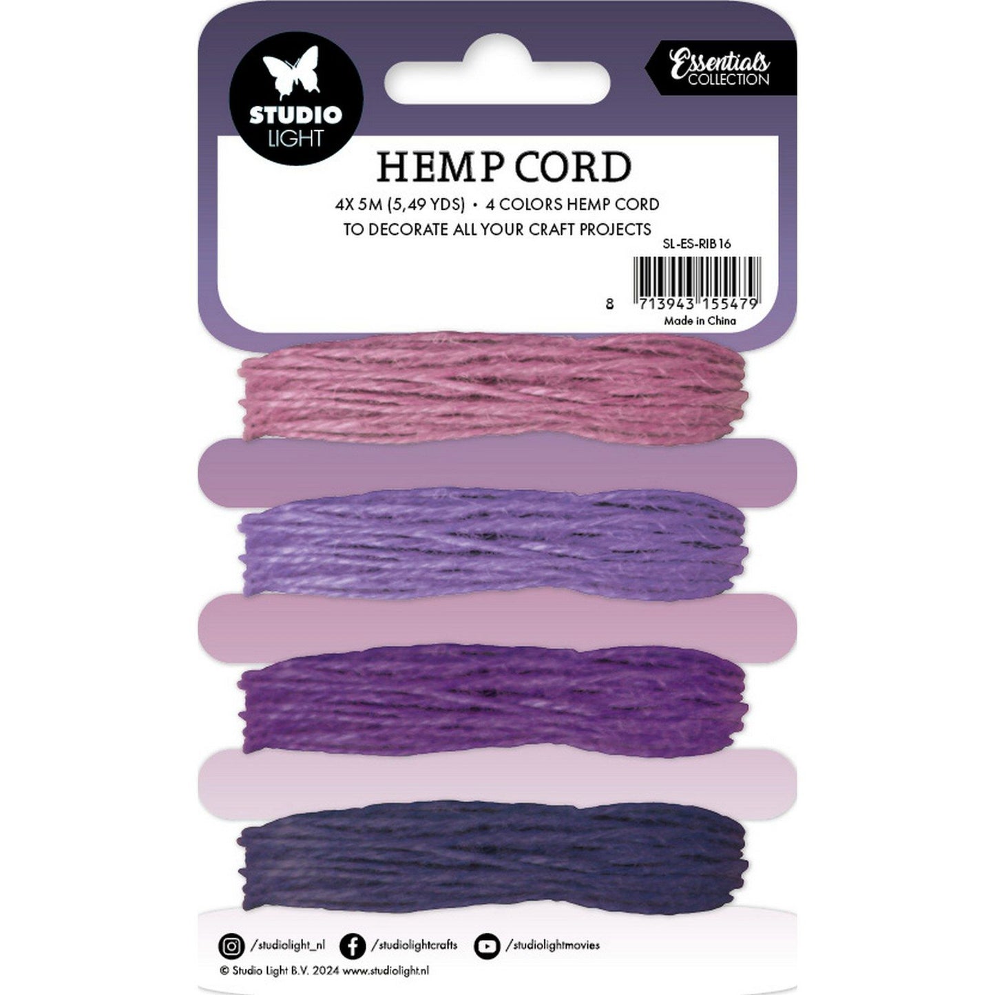 Luce da studio • materiali di consumo corda di canapa tonalità viola
