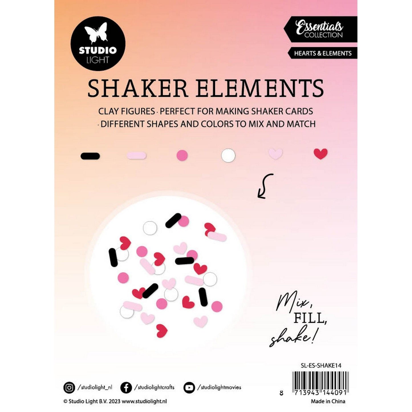 Luce da studio • elementi essenziali shaker elementi cuori