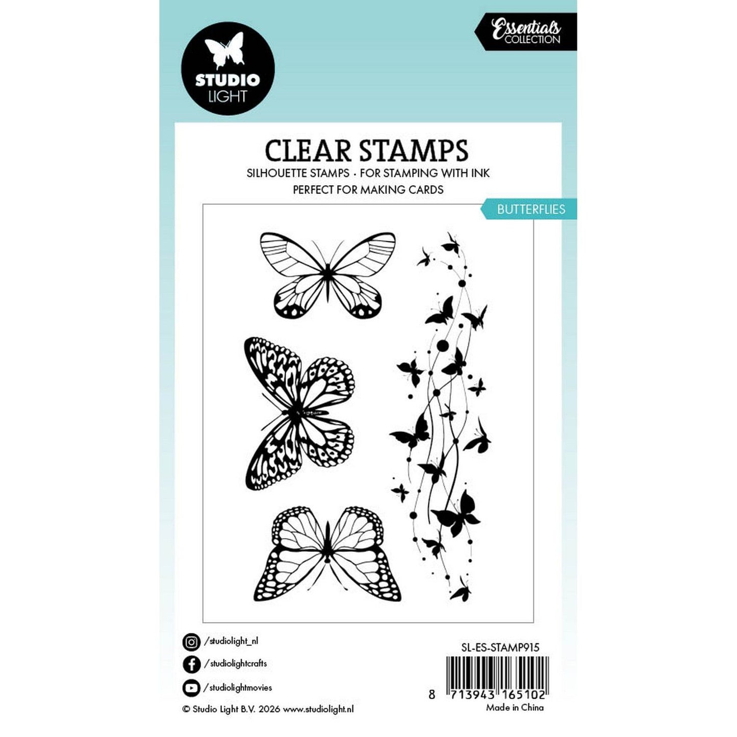 Luz de estudio • Essentials Clear Stamp Butterflys