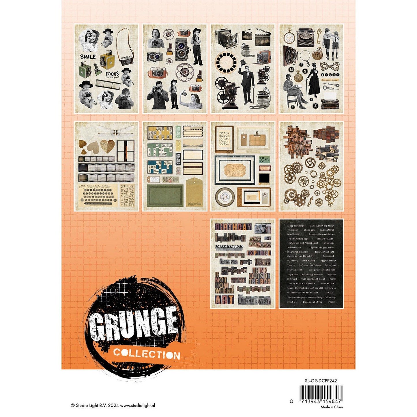 Studio light • Elementi in carta di rilievo di carta di design della collezione grunge