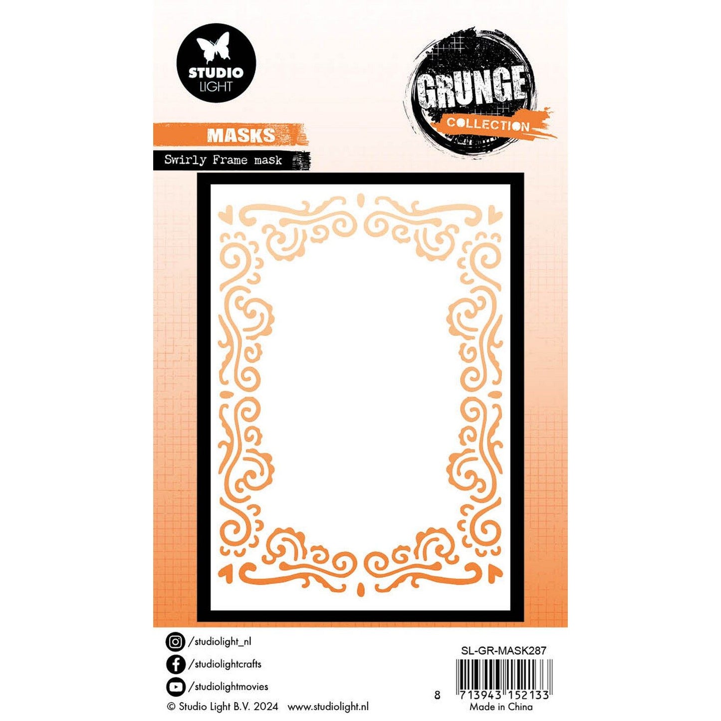 Studio luce • cornice swirly maschera collezione grunge