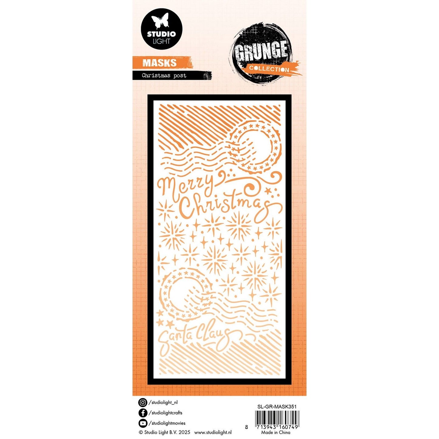 Studio light • collezione grunge maschera stencil post natalizio