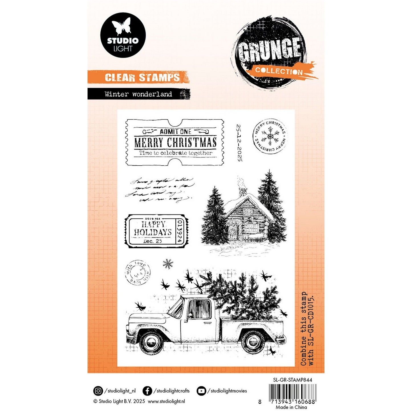 Studio light • collezione grunge timbro trasparente winter wonderland