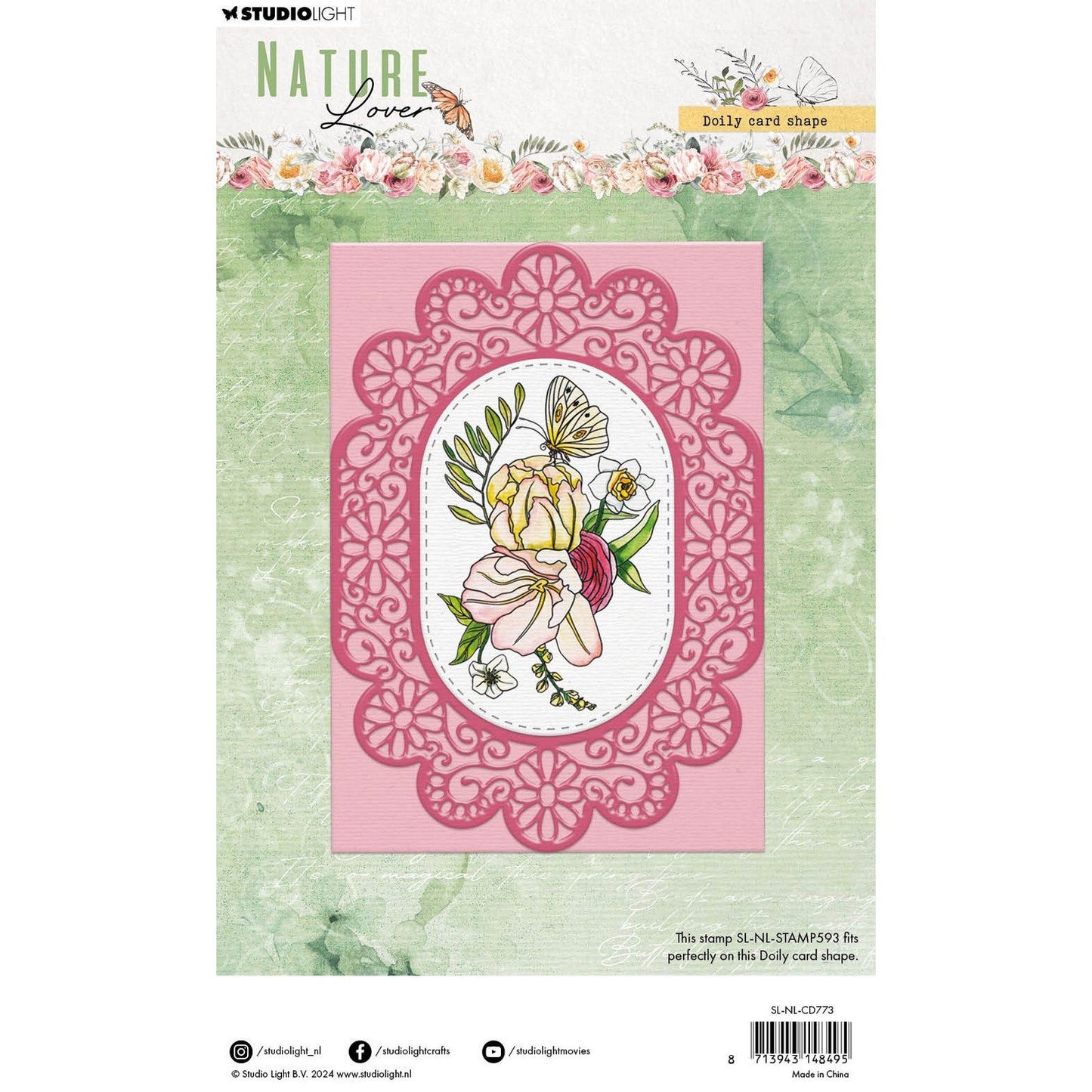 Luz de estudio • troqueles de corte para amantes de la naturaleza forma de tarjeta de tapete