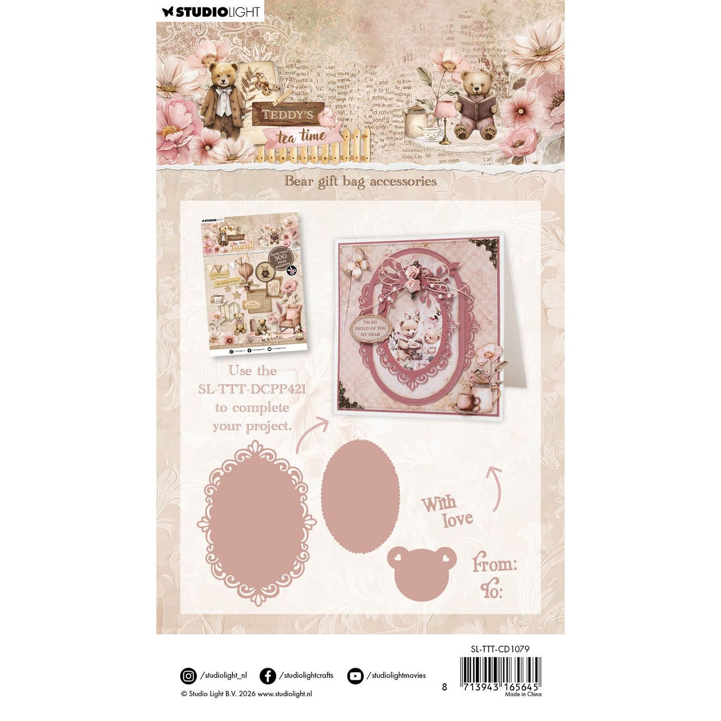 Luce da studio • Accessori per sacchetti regalo con fustella per l'ora del tè di Teddy