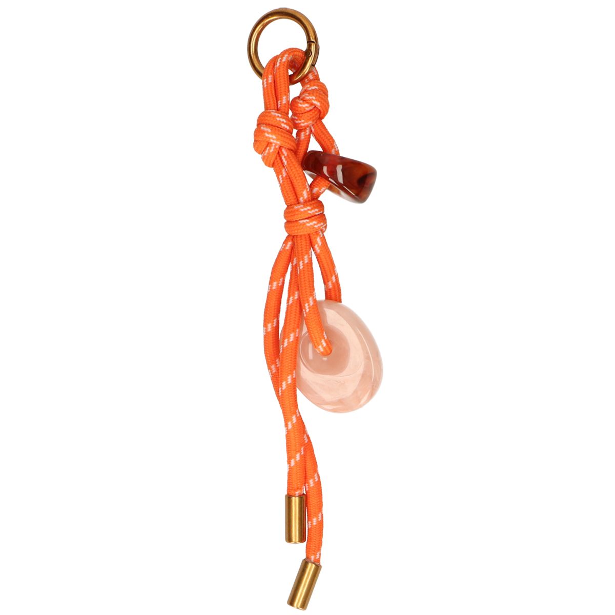 Ciondolo da borsa Jvdl arancione con pietra rosa