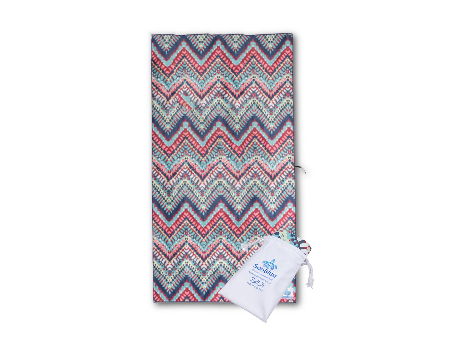 Soobluu spiagge asciugamano da bagno Chevron 100x160cm