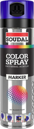 Soudal rotulador color spray 500 ml | azul fluo - 155988