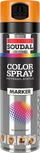 Pennarello colorato Soudal spray 500 ml | arancione fluo - 155571