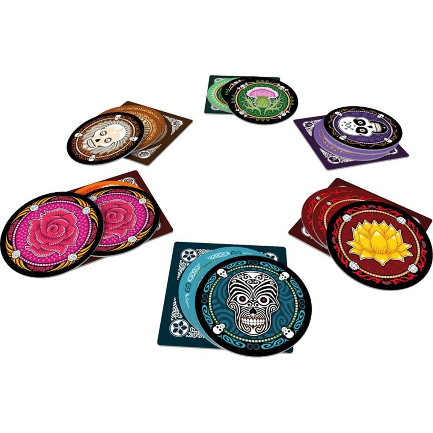 Juego de cartas con calaveras de vaqueros espaciales.