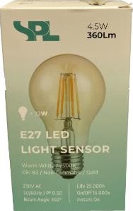 Spl led gls e27 4-40w 2500k filamento dorado sensor - led7350