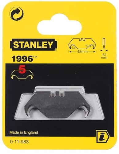 Lame di ricambio per utensili manuali Stanley 1996 senza fori - cartoncino da 5 pezzi - 0-11-983 - 0-11-983
