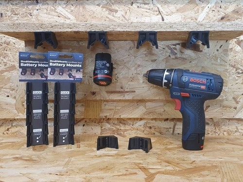 Stealthmounts bm-bo108-blk-6 soporte de batería para bosch 10.8 12v | negro | Paquete de 6 - bm-bo108-blk-6