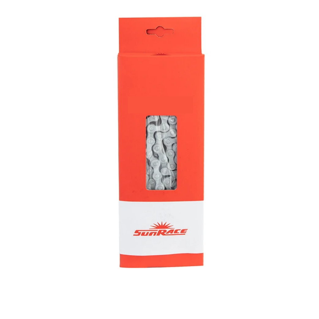 Cadena de bicicletas de 9 velocidades SunRactee, 116L, plata, liviana