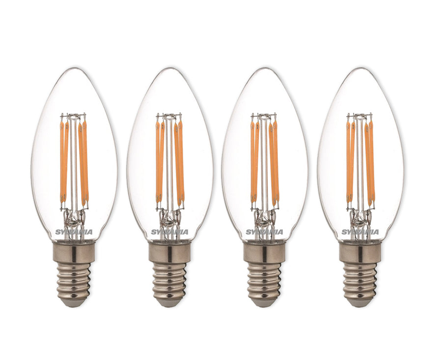 Sylvania LED LAMP E14 470 LM Candela Clear 4 pezzi