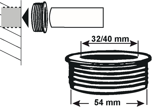 Reducción de tetina de goma Cornat 54mm - 32 40 - t318508