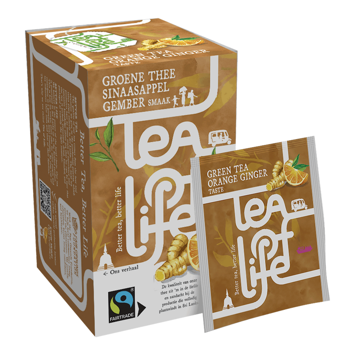 Tè della vita tè verde arancia zenzero (100x 1,75gr)