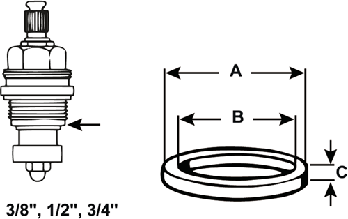 Set di guarnizioni Cornat inserto per rubinetto (6 pezzi) - tec380321