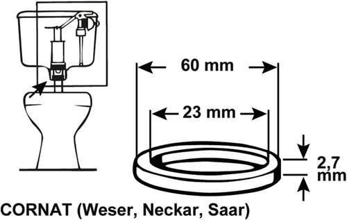 Membrana in gomma Cornat per piletta 60x23 - tec380424