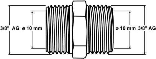 Acoplamiento abrazadera cornat ch recto 3 8mx10mm - tec5814041