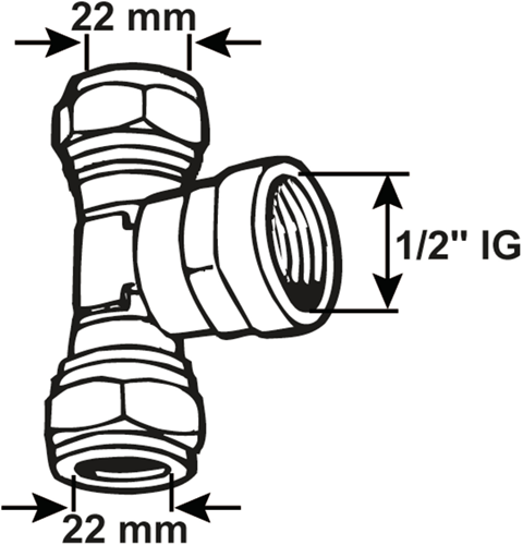 Giunto a compressione Cornat ms tee 22x1 2x22mm - tec583696