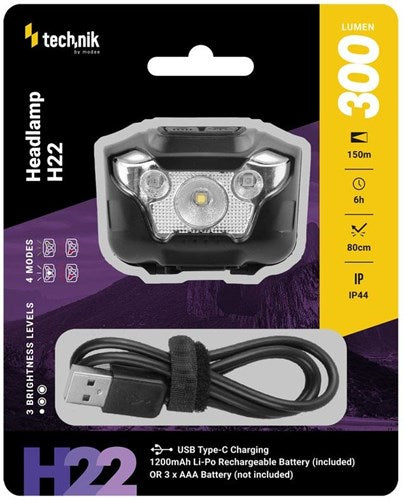 Lampada frontale Technik LED ricaricabile 300 lumen - 5720170