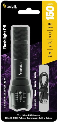 Technik Linterna LED zoom recargable 150 lúmenes - 5720100