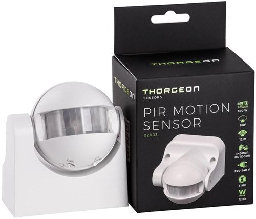 Rilevatore di movimento Thorgeon da parete a parete 180 gradi IP44 inclinabile bianco - 3900500
