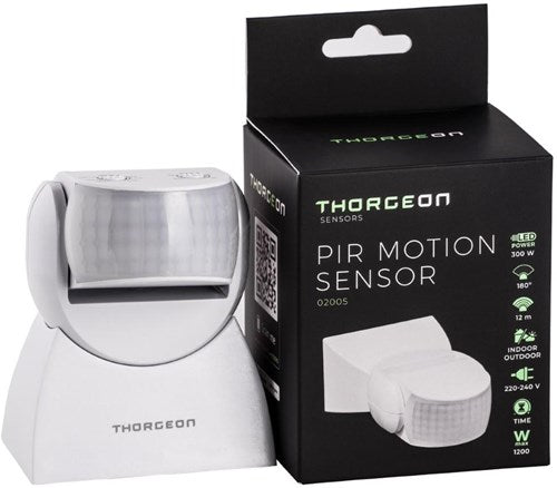 Thorgeon detector de movimiento de superficie de pared 180 grados ip65 ajustable blanco - 3900504
