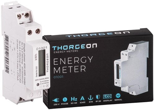 Contatore kWh Thorgeon monofase digitale 40a + impulso - 4518250