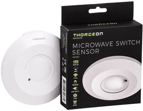 Sensore di movimento radar Thorgeon da parete a soffitto 360 gradi bianco - 3900540