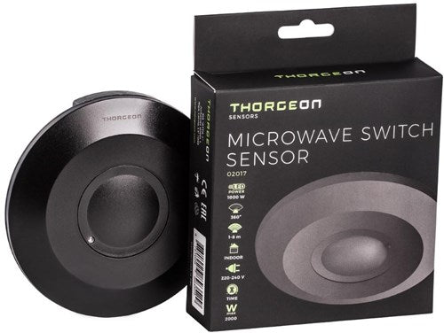 Sensore di movimento radar Thorgeon da soffitto a superficie 360 gradi nero - 3900541