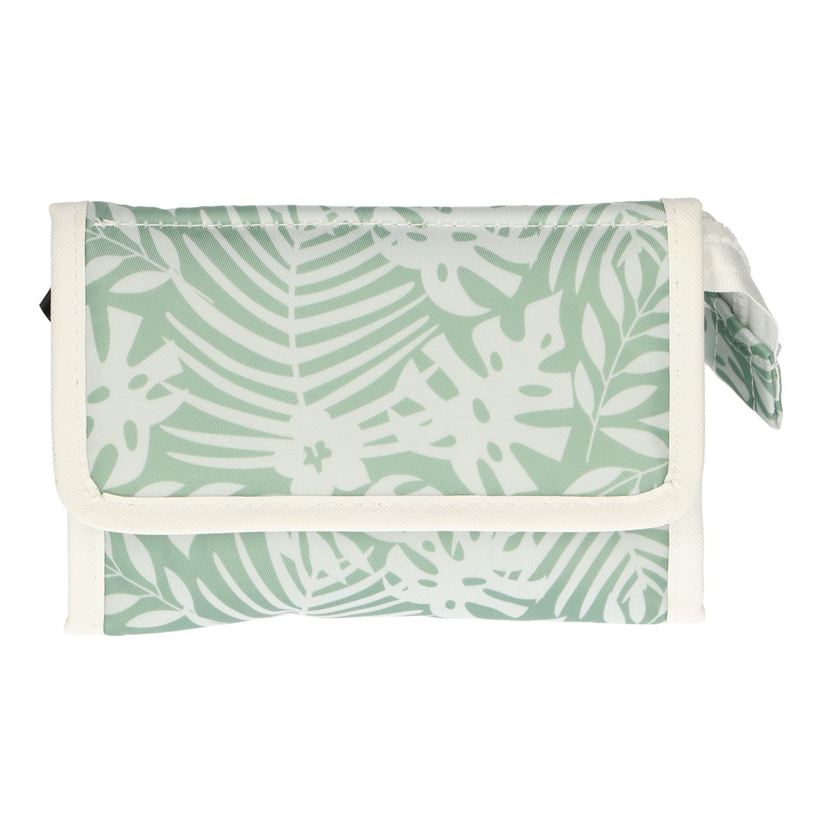 Traveller spiegeltas bladeren groen wit 16.5cm x 11cm