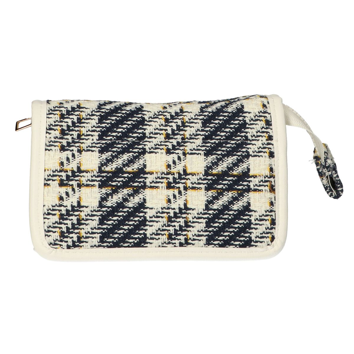 Traveller spiegeltas tweed ruit 16.5x11cm