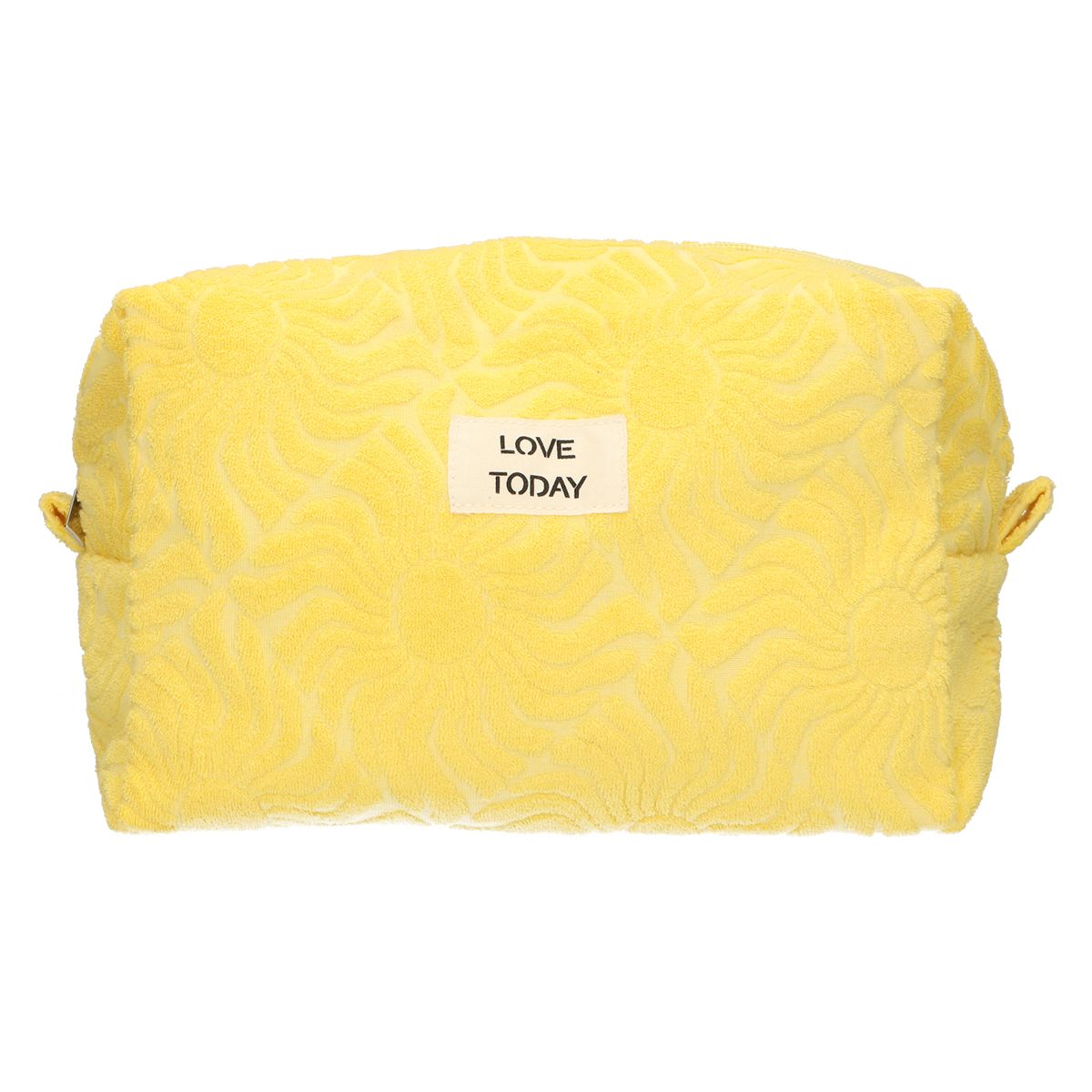 Beauty case da viaggio in spugna giallo sole 21,5 cm x 19 cm