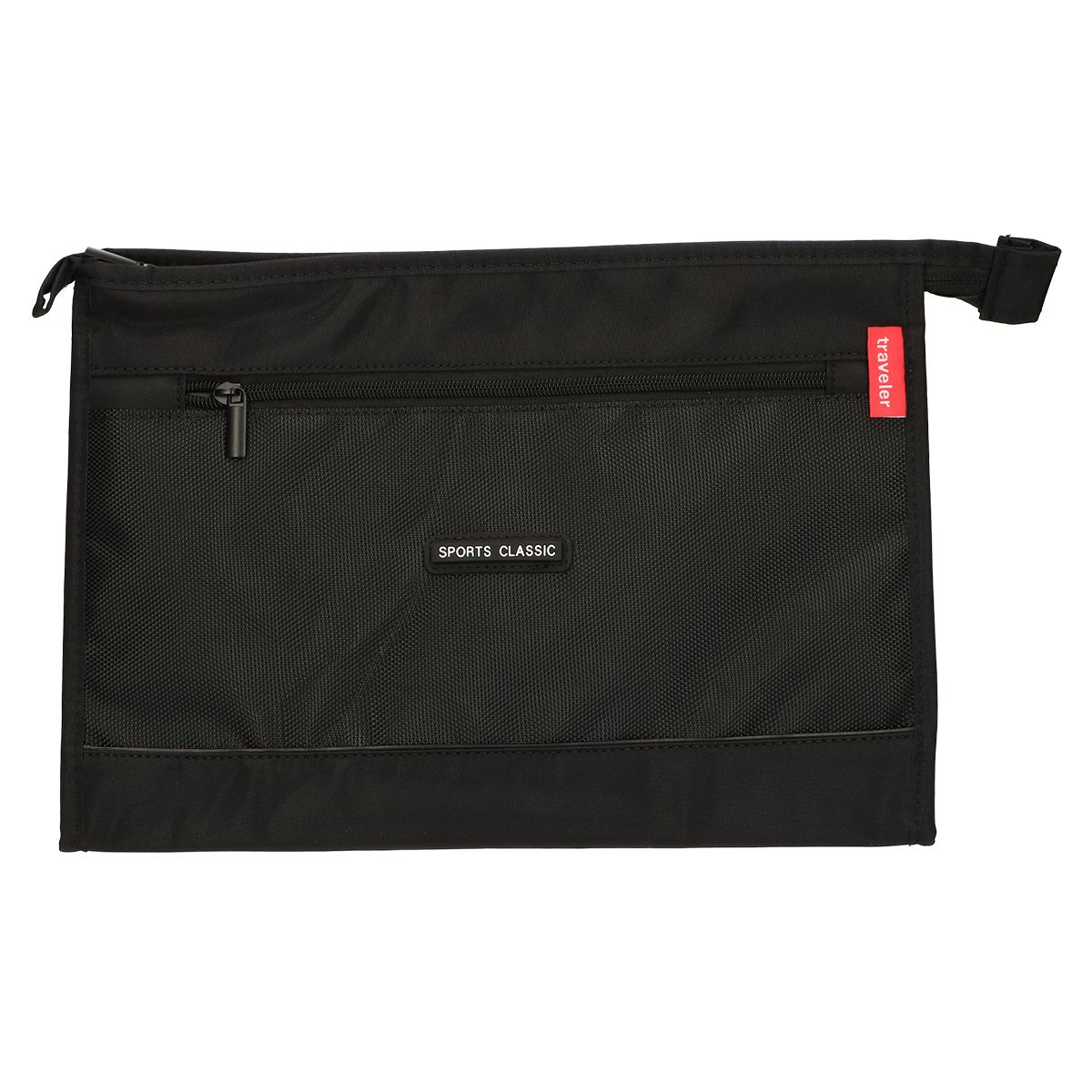 Neceser de viajero deportivo para hombre clásico negro 35cm x 24cm
