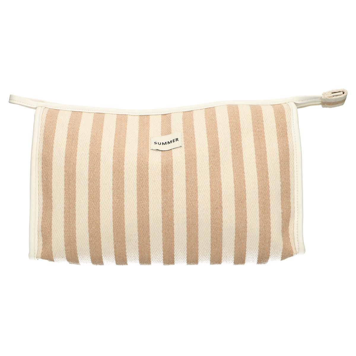 Beauty case da viaggio estivo a righe kaki 29 cm x 19,5 cm