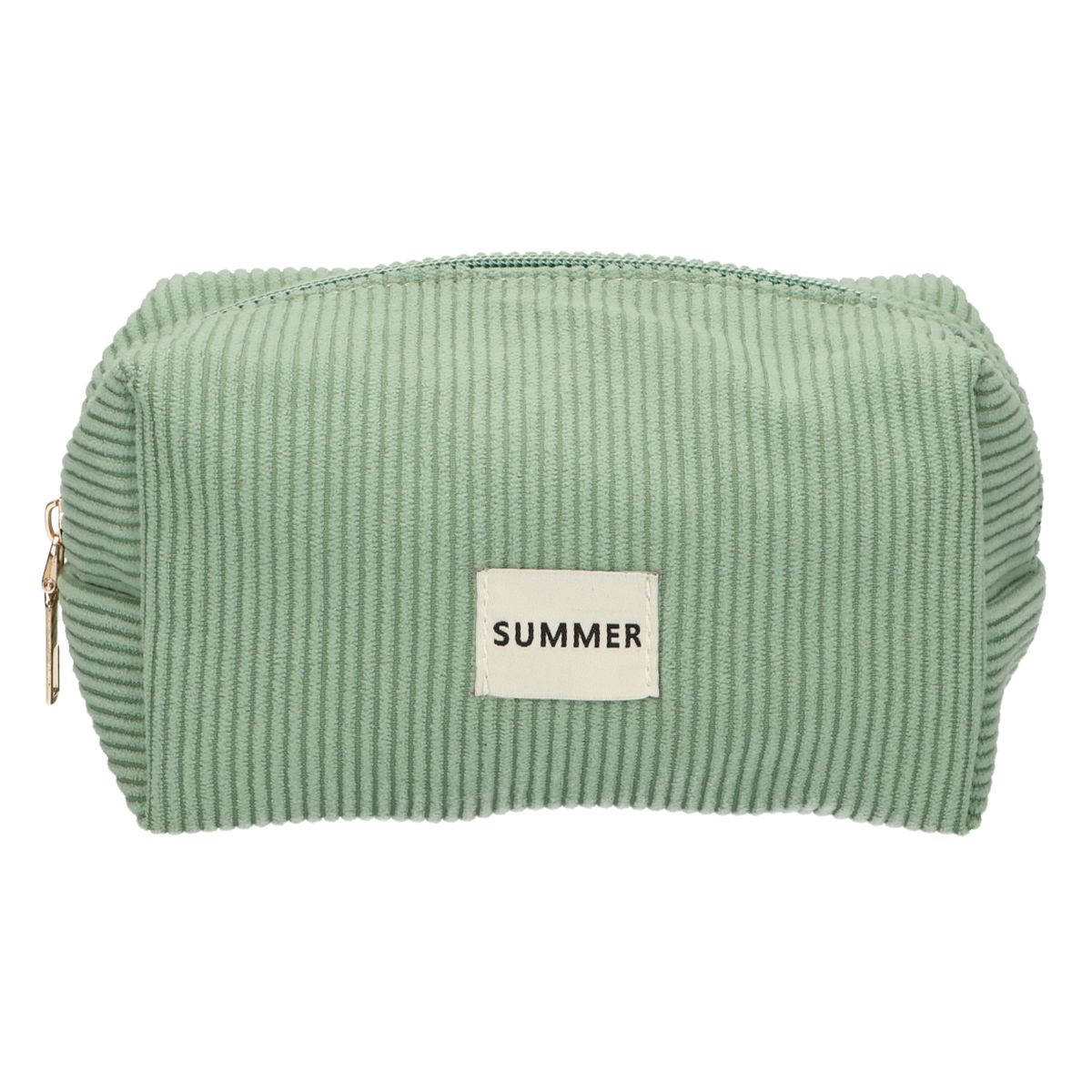 Beauty bag da viaggio in costina impermeabile verde menta 20 cm x 11,5 cm