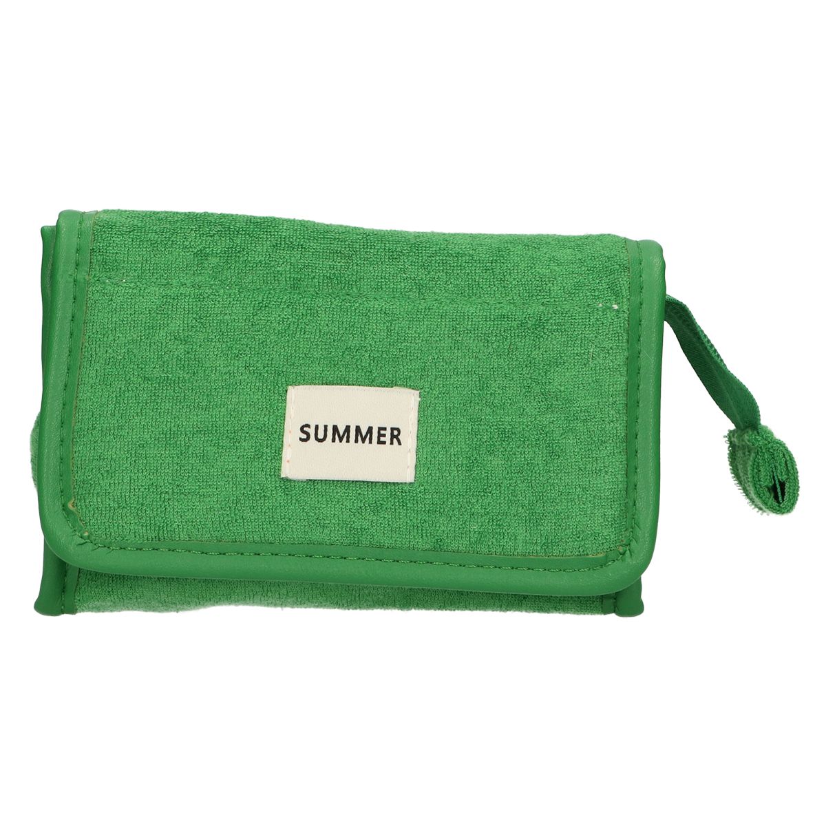 Borsa per specchio da viaggio in spugna verde 16,5 cm x 12 cm