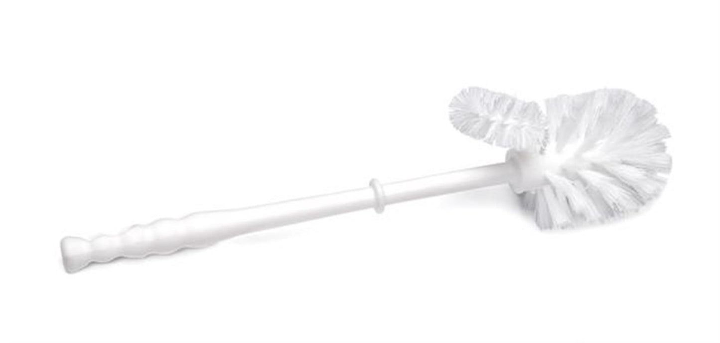 Escobilla de baño con limpiador de bordes blanco
