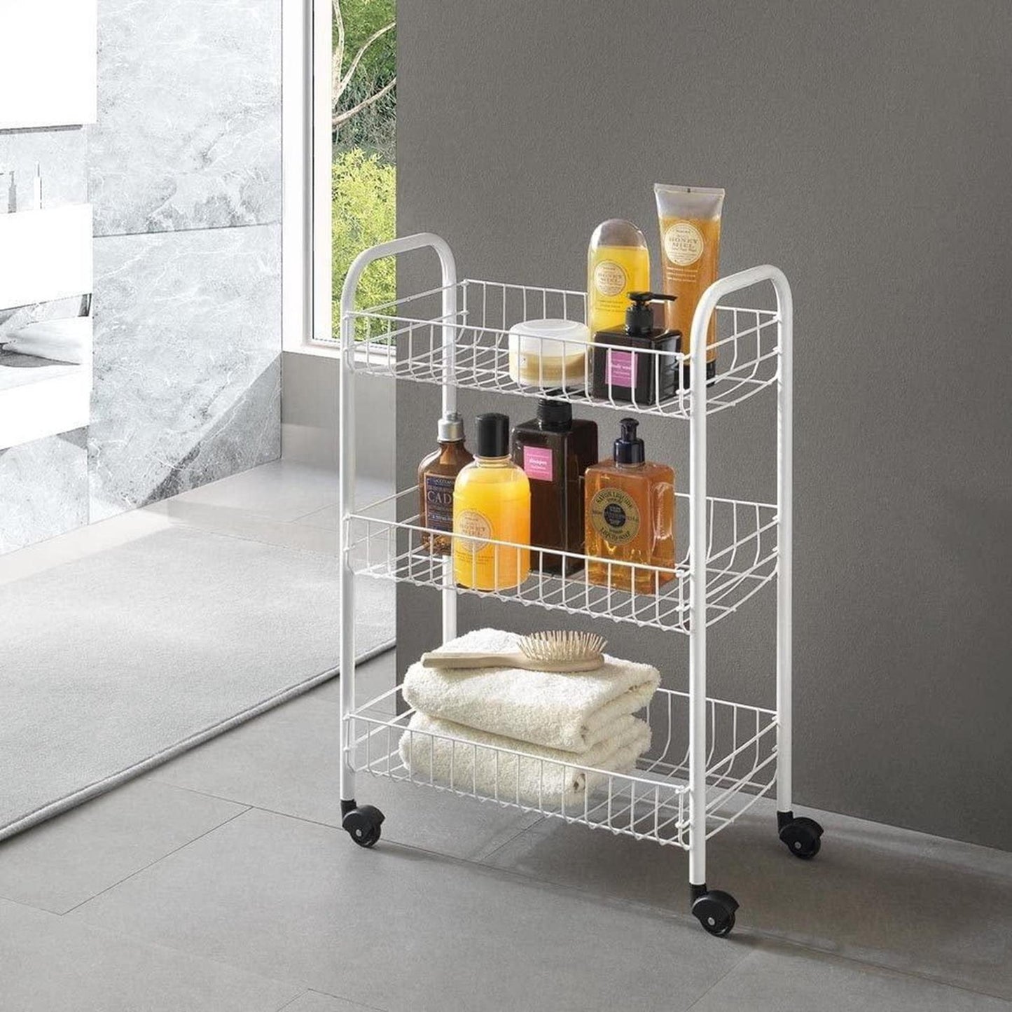Tomado-Metaltex Tomado-Metaltex Siena Kitchen Trolley con ruote 41x23x63 cm argento