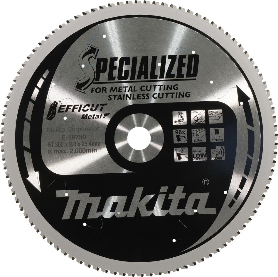 Accessori Makita lama per sega e-19750 efficut | 305x25,4mm | 96 denti | metallo - e-19750