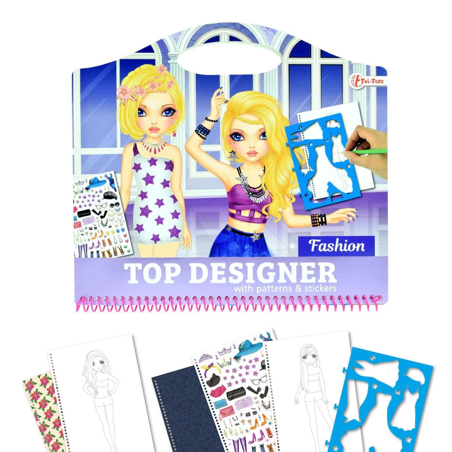 Fashionbook di sketch con adesivi e modelli