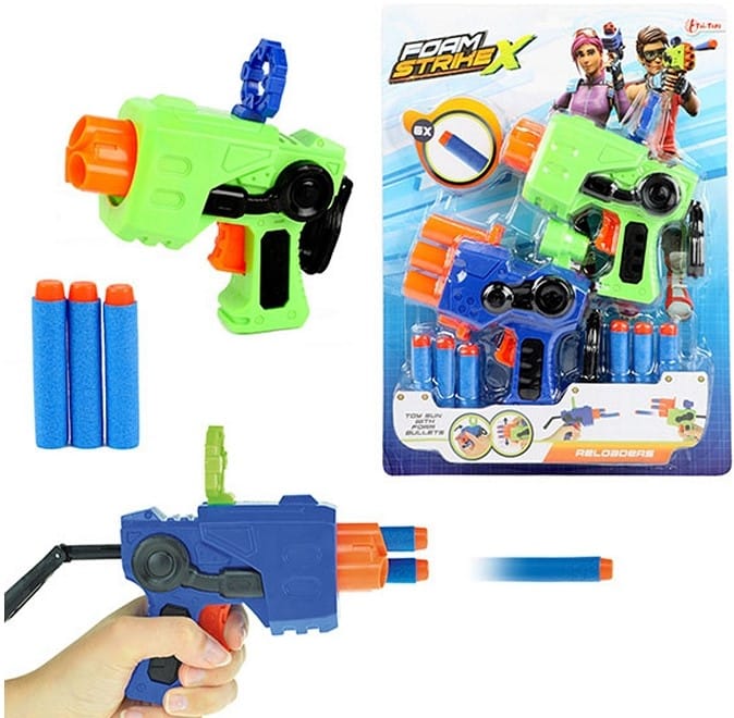 TOI TOYS La pistola de juguete recoader con flechas de espuma, 2 piezas en el embalaje