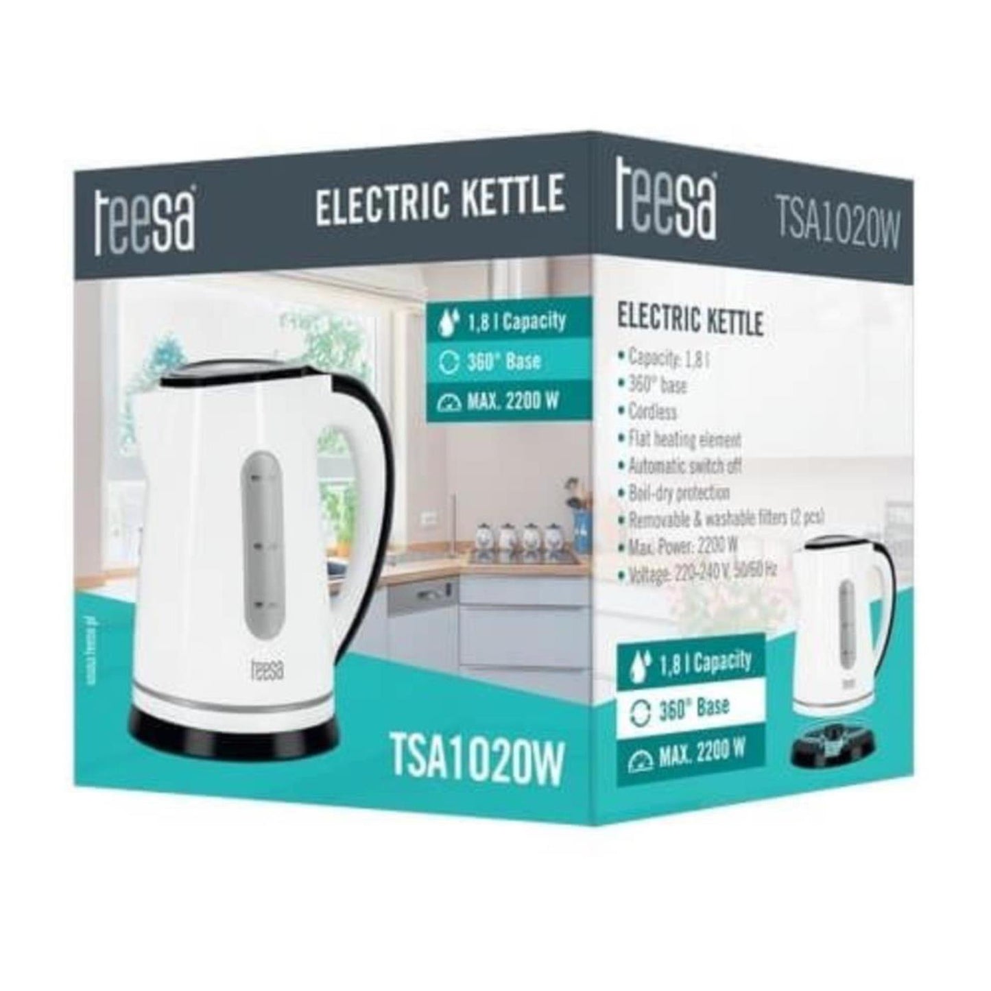 Teesa wireless kettle 1.8l white