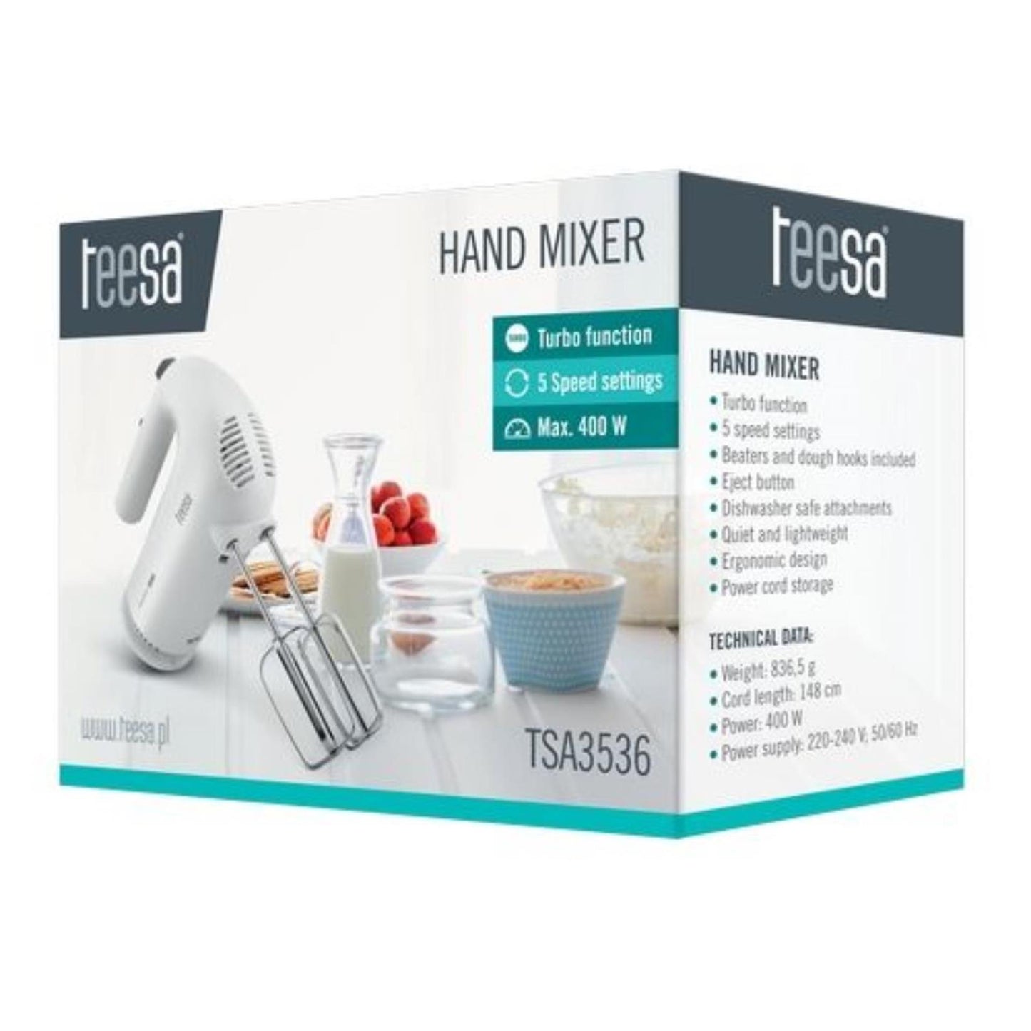 Miscelatore manuale Teesa 400w bianco