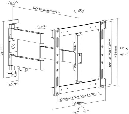 Supporto da parete per TV wm6454 one for all solid tt180 - 7312461