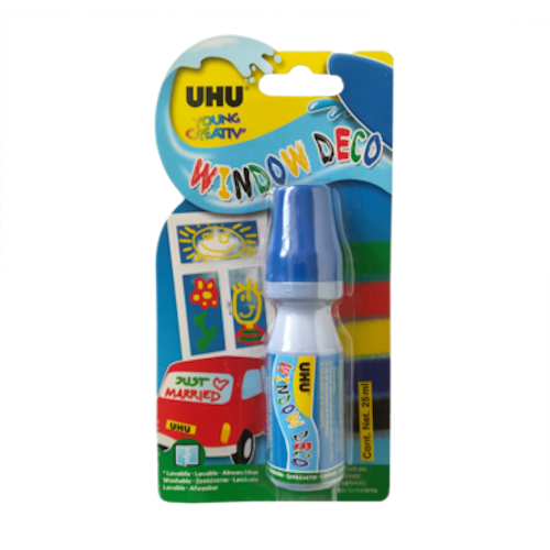 Uhu pennarello per finestra blu 25ml
