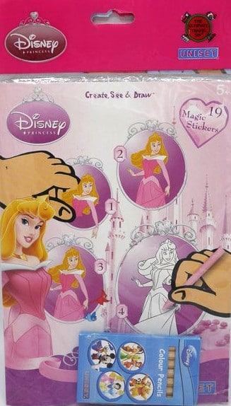 Adesivi della finestra della principessa Disney con panorama per colorare